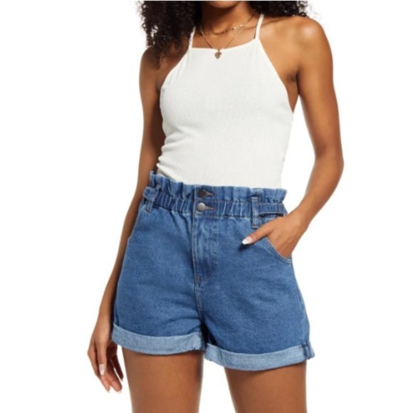 🆕️ 🔥 Free if you take whit a bundel 🔥 New Ribbed Tie Back Crop Tank BP. Ivory - Picture 1 of 7